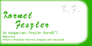 kornel feszler business card